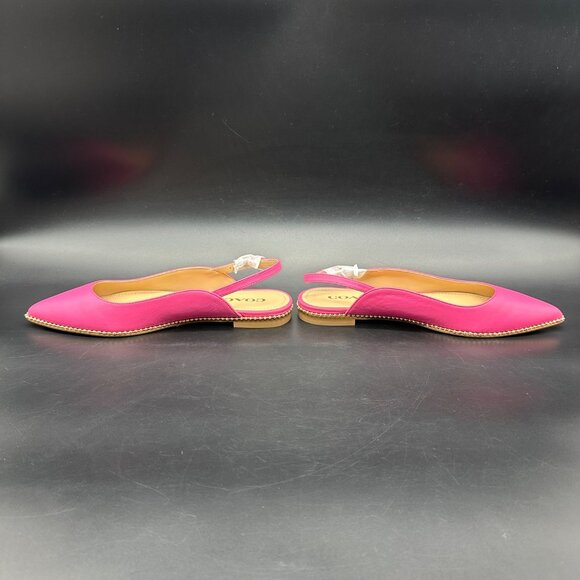 Coach Womens Petunia Pink Vae Leather Skimmer Flats Box Pointed Toe Size 6.5 - Picture 6 of 13